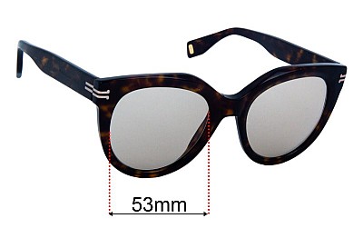 Marc by Marc Jacobs MMJ 1011/S Replacement Lenses 53mm wide 