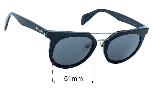 Prada SPR08P Lentilles de Remplacement 51mm wide 