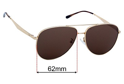 Ray-Ban RB3712D Replacement Lenses 62mm wide 