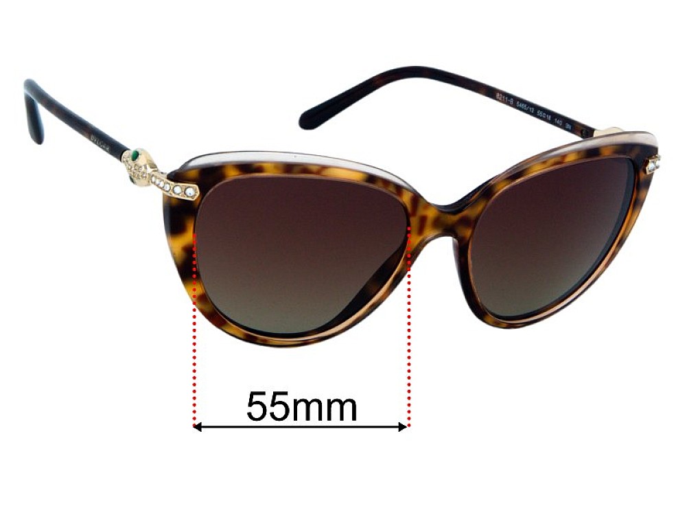 Sunglass Fix Verres de Remplacement pour Bvlgari 8211-B - 55mm Wide Sunglass Fix Verres de Remplacement pour Bvlgari 8211-B - 55mm Wide