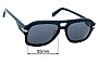 Sunglass Fix Replacement Lenses for G-Star Raw Fat Tacoma - 55mm Wide 