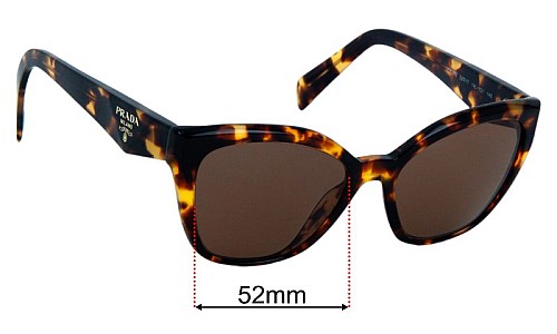 Prada VPR20Z Lentes de Repuesto 52mm wide 