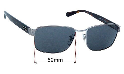 Ray-Ban RB3750 Replacement Lenses 59mm wide 