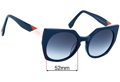 Fendi FF 0151/S Replacement Lenses 52mm wide 