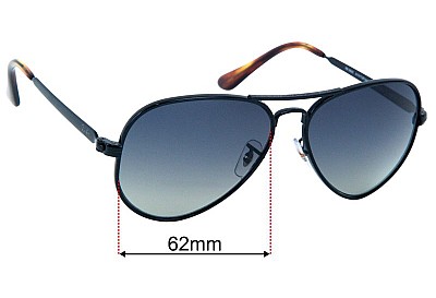 Ray-Ban RB3925 Aviator Max Verres de Remplacement 62mm wide 