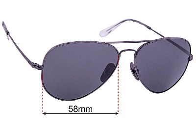 Ray-Ban RB8089 Verres de Remplacement 58mm wide 