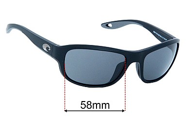 Costa Del Mar Clipperton Lentes de Repuesto 58mm wide 