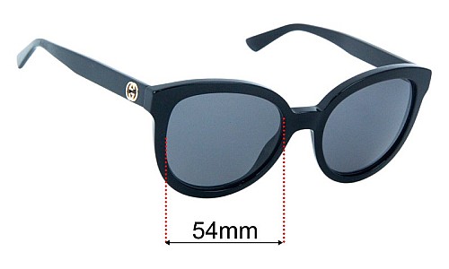 Sunglass Fix Replacement Lenses for Gucci GG1315S - 54mm Wide Gucci GG1315S Replacement Lenses 54mm wide