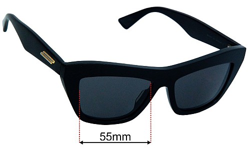 Bottega Veneta BV 1121S Lentes de Repuesto 55mm wide 