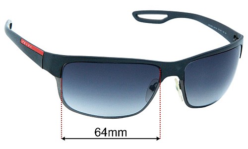 Prada SPS50Q Verres de Remplacement 64mm wide 