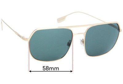 Sunglass Fix Replacement Lenses for Burberry B 3117 - 58mm Wide 