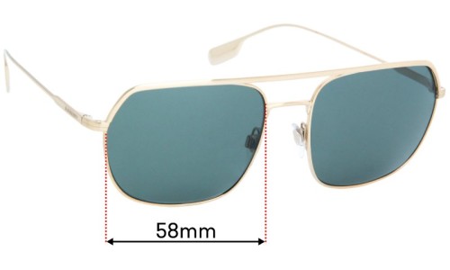 Sunglass Fix Replacement Lenses for Burberry B 3117  - 58mm Wide 