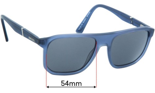 Sunglass Fix Replacement Lenses for Diesel DL5254 - 54mm Wide 