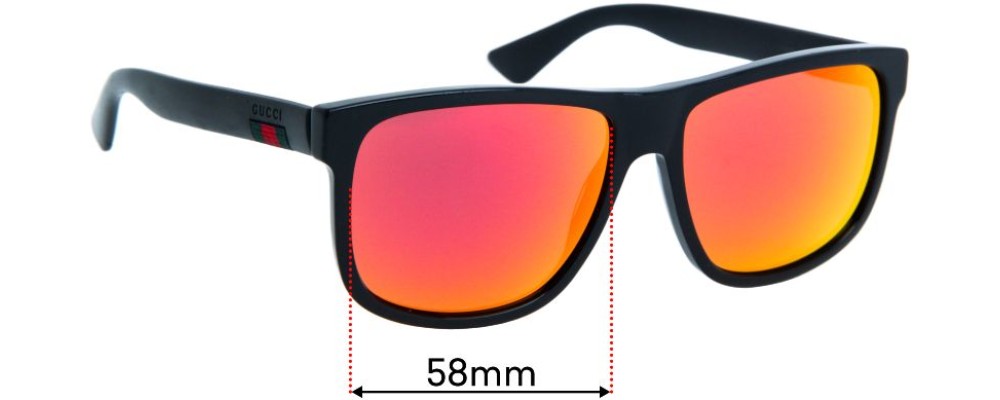 Sunglass Fix Replacement Lenses for Gucci GG0010S - 58mm Wide