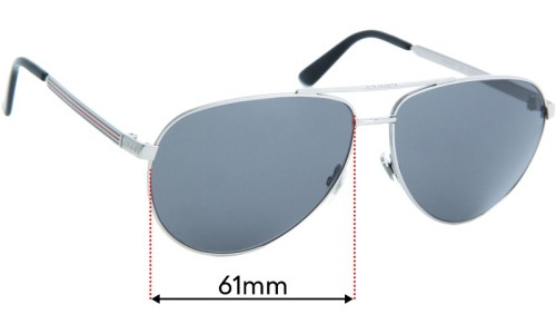 Sunglass Fix Replacement Lenses for Gucci GG0137S - 61mm Wide 