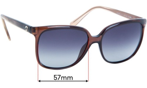 Sunglass Fix Replacement Lenses for Gucci GG3696/S - 57mm Wide 
