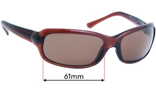 Sunglass Fix Replacement Lenses for Maui Jim MJ189 Lagoon  - 61mm Wide 