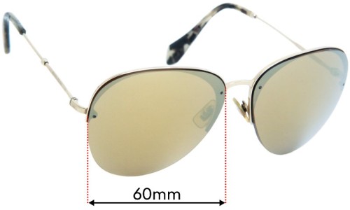 Sunglass Fix Replacement Lenses for Miu Miu SMU53P - 60mm Wide 