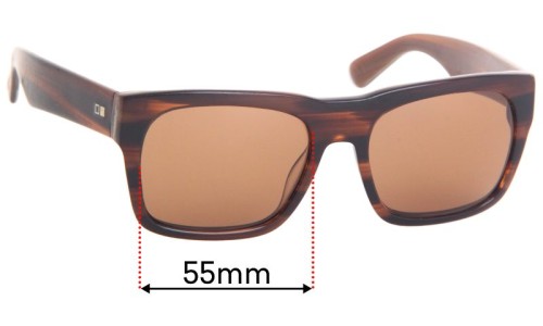 Sunglass Fix Replacement Lenses for Otis Stones Throw - 55mm Wide 
