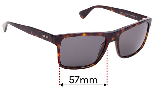 Sunglass Fix Lentes de Repuesto para Prada SPR01S & PR01SS - 57mm Wide Sunglass Fix Lentes de Repuesto para Prada SPR01S & PR01SS - 57mm Wide