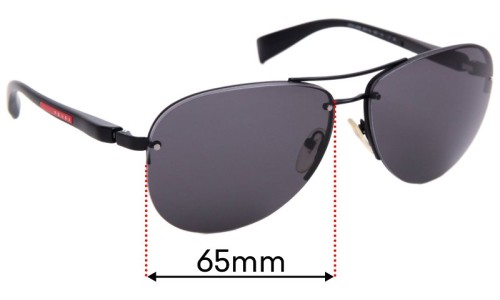 Prada SPS56M & PS56MS Replacement Lenses 65mm wide 