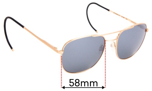 Sunglass Fix Replacement Lenses for Randolph Engineering RE FGN - 58mm Wide 
