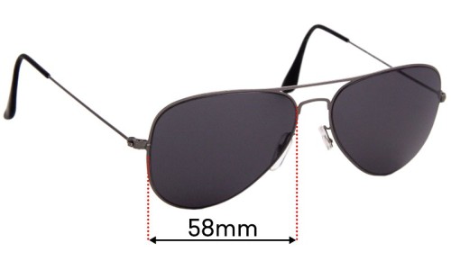 Sunglass Fix Replacement Lenses for Ray Ban RB3513 Aviator Flat Metal  - 58mm Wide 