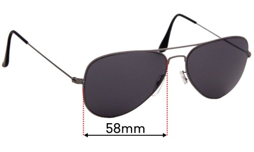 Sunglass Fix Lentes de Repuesto para Ray-Ban RB3513 Aviator Flat Metal - 58mm Wide Ray-Ban RB3513 Aviator Flat Metal Lentes de Repuesto 58mm wide