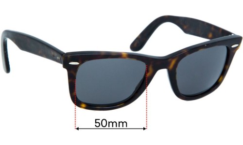 Sunglass Fix Replacement Lenses for Ray Ban RB2140 New Wayfarer - "New Wayfarer" on Right Arm - 50mm Wide 