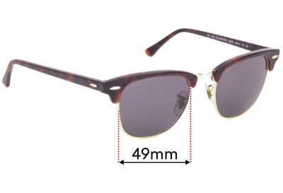 Ray Ban RB3016 WO366 Clubmaster Replacement Lenses 49mm wide 
