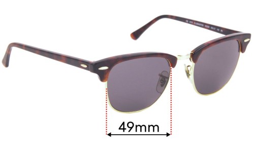 Sunglass Fix Replacement Lenses for Ray Ban RB3016 WO366 Clubmaster - 49mm Wide 