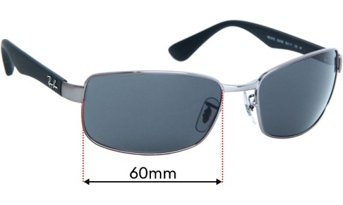 Ray Ban RB3478 Replacement Lenses 60mm wide 