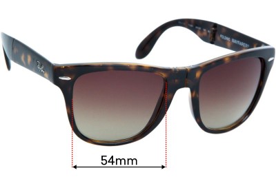 Ray Ban Folding Wayfarer RB4105 Replacement Lenses 54mm wide 