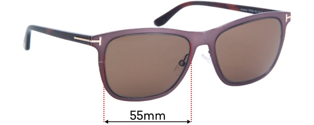 Sunglass Fix Replacement Lenses for Tom Ford Alasdhair TF526 - 55mm Wide