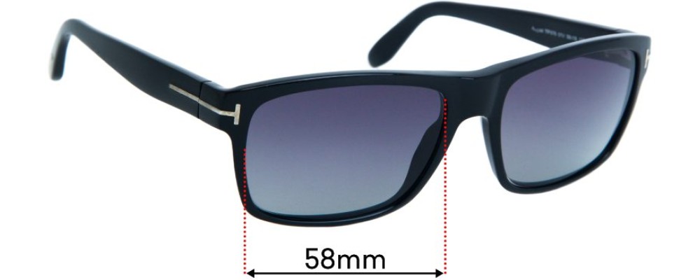 Sunglass Fix Replacement Lenses for Tom Ford August TF678 - 58mm Wide