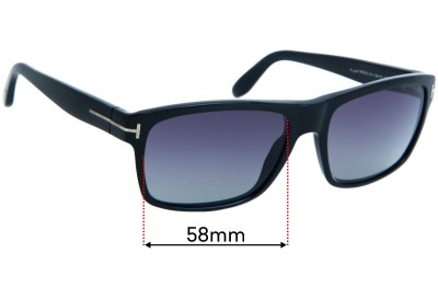 Tom Ford August TF678 Replacement Sunglass Lenses - 58mm Wide 