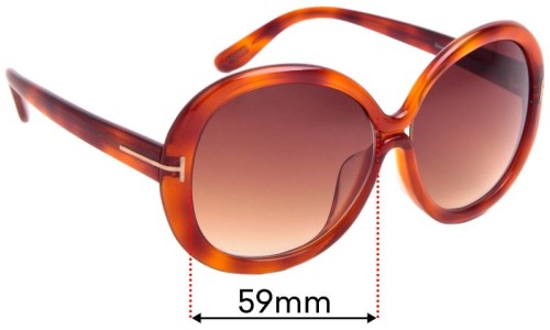 Sunglass Fix Replacement Lenses for Tom Ford Gisella TF388-F - 59mm Wide 
