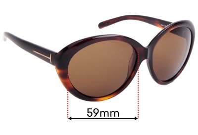 Sunglass Fix Replacement Lenses for Tom Ford Rania TF169 - 59mm Wide 