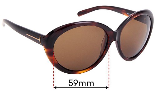 Sunglass Fix Replacement Lenses for Tom Ford Rania TF169 - 59mm Wide 