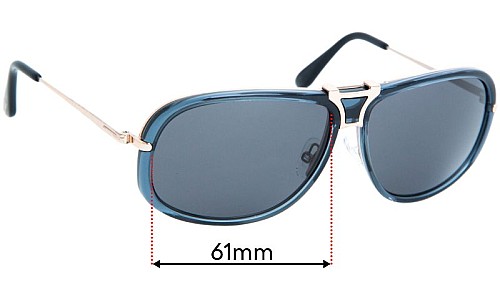 Sunglass Fix Replacement Lenses for Tom Ford Robbie TF286 - 61mm Wide 