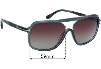 Tom Ford Robert TF442 Replacement Sunglass Lenses - 59mm Wide 