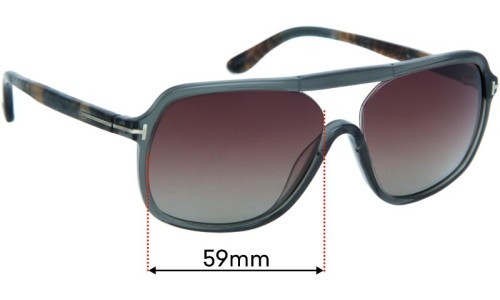 Sunglass Fix Replacement Lenses for Tom Ford Robert TF442 - 59mm Wide 