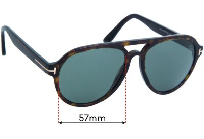 Tom Ford Rory-02 TF596 Replacement Sunglass Lenses - 57mm Wide 