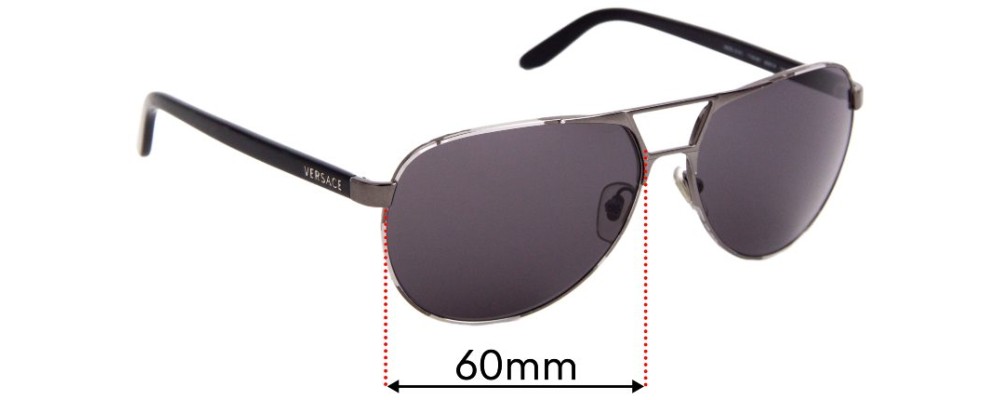 Sunglass Fix Replacement Lenses for Versace MOD 2142 - 60mm Wide