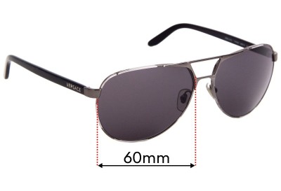 Sunglass Fix Replacement Lenses for Versace MOD 2142 - 60mm Wide 