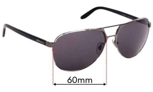 Sunglass Fix Replacement Lenses for Versace MOD 2142 - 60mm Wide 