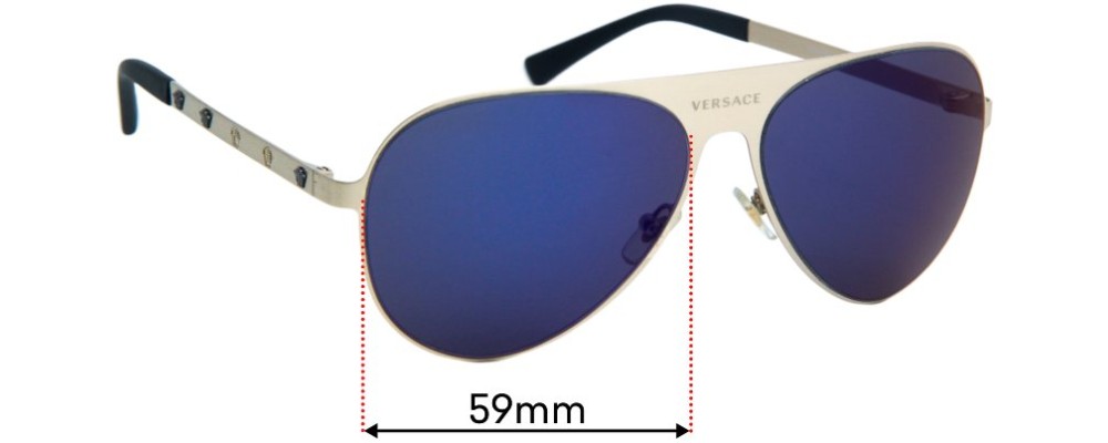 Sunglass Fix Replacement Lenses for Versace MOD 2189 - 59mm Wide