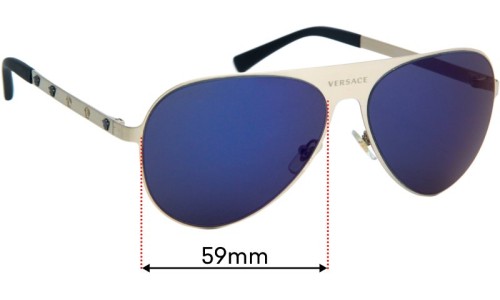Sunglass Fix Replacement Lenses for Versace MOD 2189 - 59mm Wide 