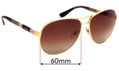 Sunglass Fix Replacement Lenses for Vogue VO3977-S - 60mm Wide 