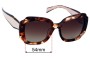 Sunglass Fix Lentes de Repuesto para Prada SPR16Y-F - 54mm Wide 